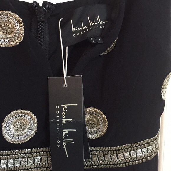 Nicole Miller Luxury Sexy Black and Gold Dress - Picture 4 of 6